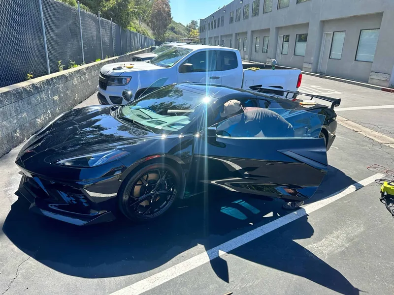 Glossy ceramic-coated car finish detailed in Chula Vista