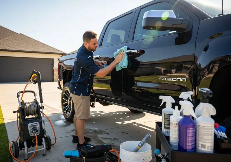 Mobile truck detailing for a work vehicle in Chula Vista